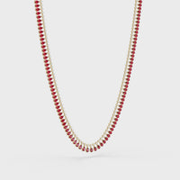 19.4 CTW Pear & Round Colorstone Tennis Necklace