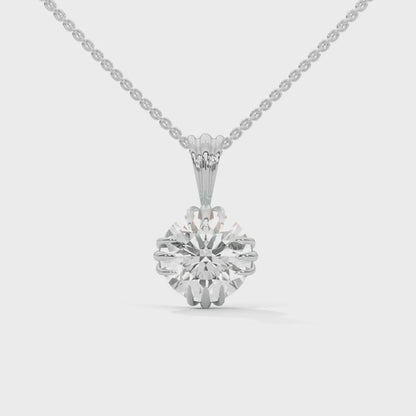 2 CT. Vintage Lab Diamond Pendant | Lab Grown | 14K Gold & Platinum