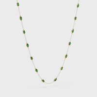 2.8 CTW Marquise & Emerald Colorstone Necklace