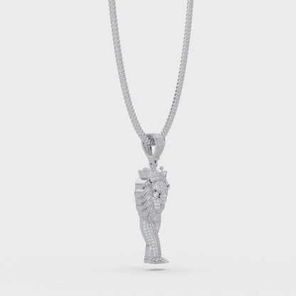 Crowned Pharaoh Diamond Pendant Necklace
