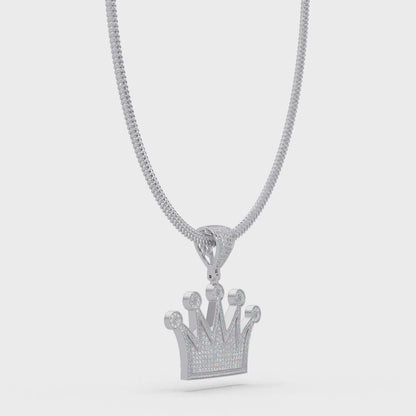 Crown Diamond Pendant Necklace