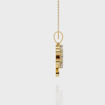 3.20 CTW Four-Leaf Heart Clover Pendant Necklace | Lab Grown | 14K Gold & Platinum – Lunéa Paris