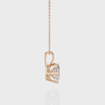 2.90 CT Princess-Cut Lab-Grown Diamond Pendant Necklace in 14K Gold & Platinum