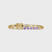 1.2 CTW Five-Stone Round Colorstone Open-Link Bracelet