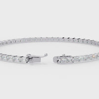 3.5 CTW Emerald-Cut Diamond Tennis Bracelet | 14K Gold & Platinum – Lunéa Paris