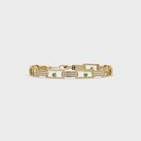 1.0 CTW Geometric Pavé Colorstone Station-Link Bracelet