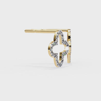 0.24 CTW Lab-Grown Diamond Open Clover Earrings in 14K Gold