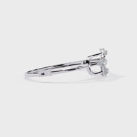 0.7 CTW Triple Pear-Motif Diamond Bypass Bangle | 14K Gold & Platinum – Lunéa Paris
