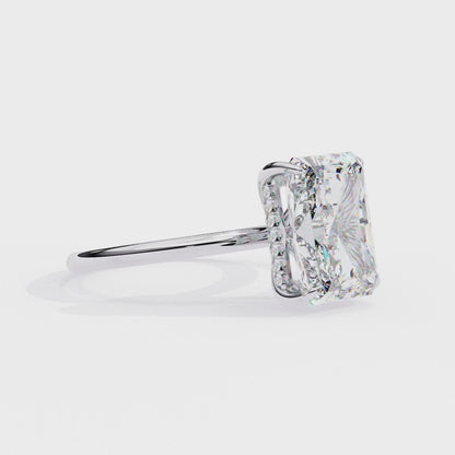 2.53 CTW Radiant-Cut Lab-Grown Diamond Hidden Halo Solitaire Engagement Ring in 14K Gold