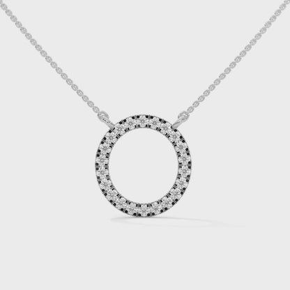 0.40 CT. Diamond Circle Pendant | Lab Grown | 14K Gold & Platinum