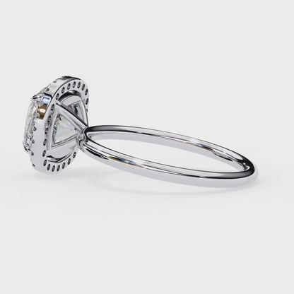 1.91 CTW Cushion-Cut Lab-Grown Diamond Halo Engagement Ring in 14K Gold