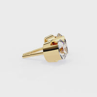 2.50 CTW Round Lab-Grown Diamond Semi-Bezel Stud Earrings in 14K Gold