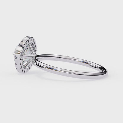 1.68 CTW Round Lab-Grown Diamond Halo Engagement Ring in 14K Two-Tone Gold