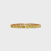 25.7 CTW Five-Shape Colorstone Tennis Bracelet