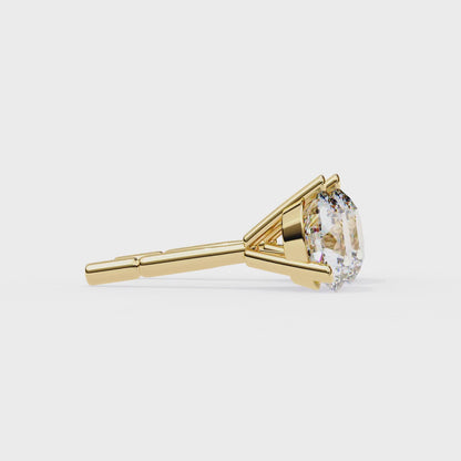 2.57 CTW Round Lab-Grown Diamond Three-Prong Martini Stud Earrings in 14K Gold