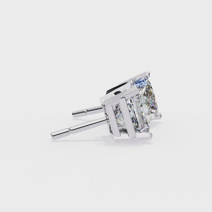 3.04 CTW Princess-Cut Lab-Grown Diamond Stud Earrings in 14K Gold