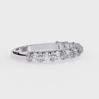 0.93 CTW Round Lab Grown Diamond Halo Link Half Eternity Band In 14K Gold