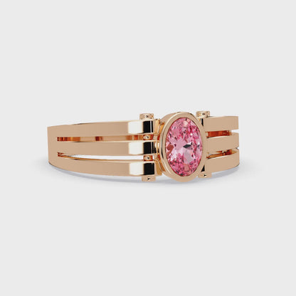 0.4 CTW Oval Triple-Rail Men’s Colorstone Ring