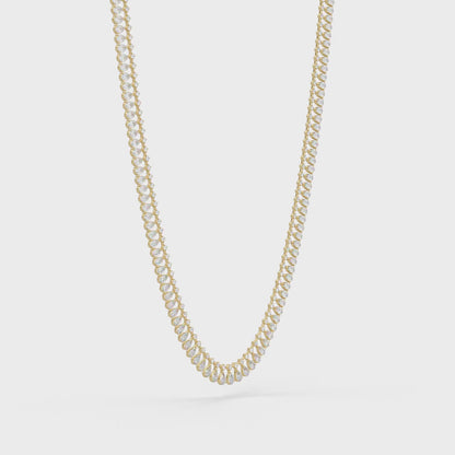 19.44 Carat Pear And Round Diamond Tennis Necklace In 14K Gold Lab Grown