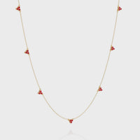 1.2 CTW Round Three-Stone Cluster Colorstone Station Necklace