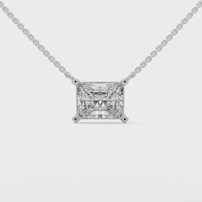 1.5 CT. Asscher Lab Diamond Pendant | Lab Grown | 14K Gold & Platinum