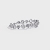 1.3 CTW Round Diamond Rosette Halo Tennis Bracelet | 14K Gold & Platinum – Lunéa Paris