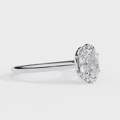 1.20 CT Oval Lab-Grown Diamond Solitaire Engagement Ring in 14K White Gold