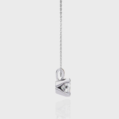 2.20 CT Round Lab-Grown Diamond Sculptural Solitaire Pendant Necklace in 14K Gold & Platinum