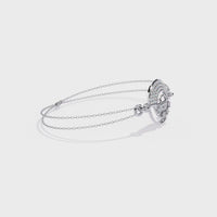 0.4 CTW Circular Pavé Diamond Double-Chain Bracelet | 14K Gold & Platinum – Lunéa Paris