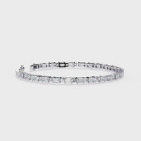 5.1 CTW Alternating Emerald & Round Diamond Tennis Bracelet | 14K Gold & Platinum – Lunéa Paris