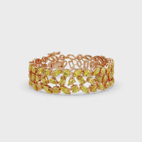 12.4 CTW Mixed-Shape Openwork Colorstone Tennis Bracelet