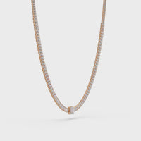 24 Ct Emerald Cut Lab Grown Diamond Tennis Necklace 14K Gold