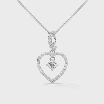0.50 CT. Heart Drop Pendant | Lab Grown | 14K Gold & Platinum
