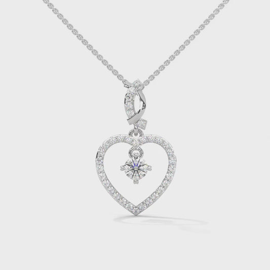 0.50 CT. Heart Drop Pendant | Lab Grown | 14K Gold & Platinum