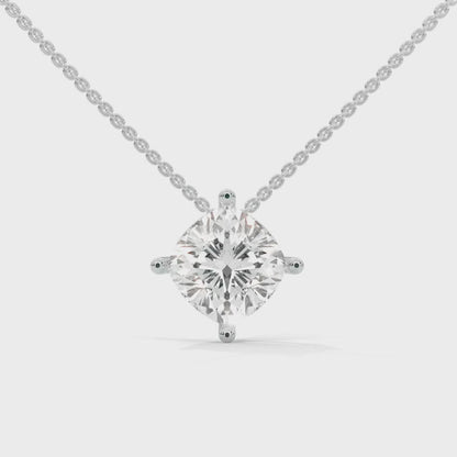 2.5 CT. Cushion Lab Diamond Pendant | Lab Grown | 14K Gold & Platinum