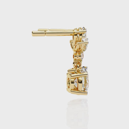 2.02 CTW Mixed-Cut Lab-Grown Diamond Floral Drop Earrings in 14K Gold
