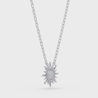 Sunburst Diamond Pendant Necklace