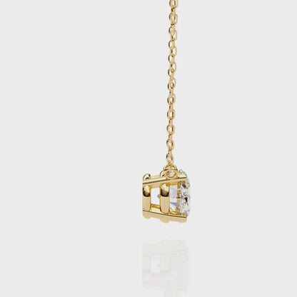 1.70 CT Oval Lab-Grown Diamond Solitaire Pendant Necklace in 14K Gold & Platinum