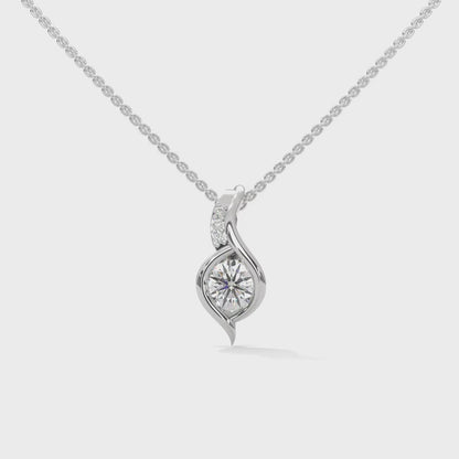 0.30 CTW Round Lab-Grown Diamond Teardrop Pendant in 14K Gold