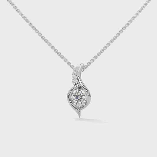 0.30 CTW Round Lab-Grown Diamond Teardrop Pendant in 14K Gold