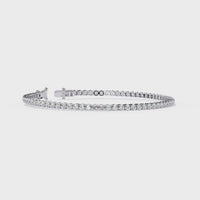 3.9 CTW Classic Round Diamond Tennis Bracelet | 14K Gold & Platinum – Lunéa Paris