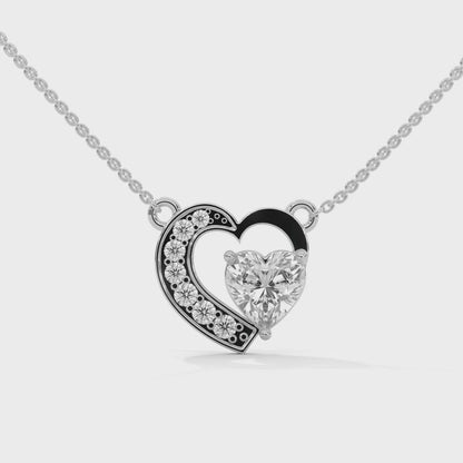 0.90 CT. Heart Diamond Pendant | Lab Grown | 14K Gold & Platinum