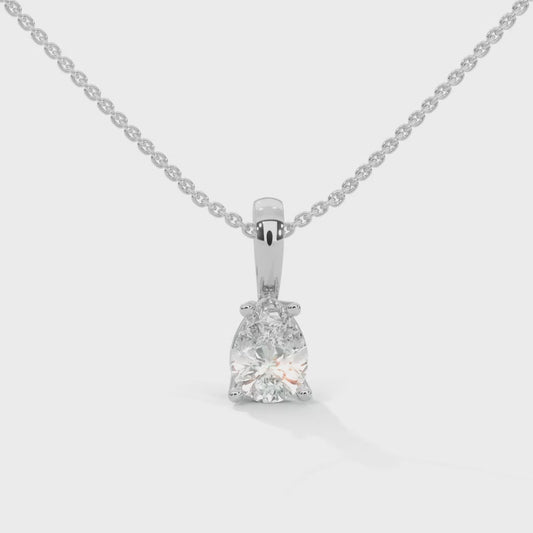 0.75 CT Pear-Shaped Lab-Grown Diamond Pendant Necklace in 14K White Gold