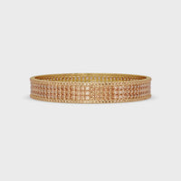 28.7 CTW Princess-Cut & Pavé Round Colorstone Multi-Row Bangle