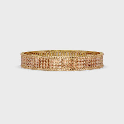 28.7 CTW Princess-Cut & Pavé Round Colorstone Multi-Row Bangle | 14K Gold & Platinum – Lunéa Paris