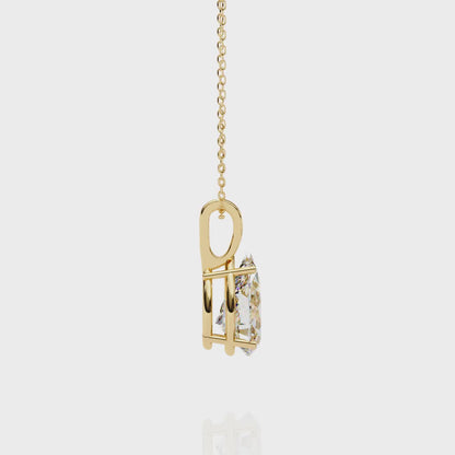 2.10 CT Pear Lab-Grown Diamond Solitaire Pendant Necklace in 14K Gold & Platinum