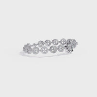 2.2 CTW Round Cluster Diamond Tennis Bracelet | 14K Gold & Platinum – Lunéa Paris