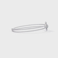 0.5 CTW Double-Square Pavé Diamond Double-Chain Bracelet | 14K Gold & Platinum – Lunéa Paris
