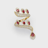 2.2 CTW Pear & Pavé Sculptural Bypass Colorstone Ring