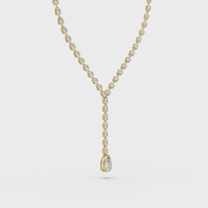 16.25 Ct Pear Diamond Drop Necklace In 14K Gold Lab Grown